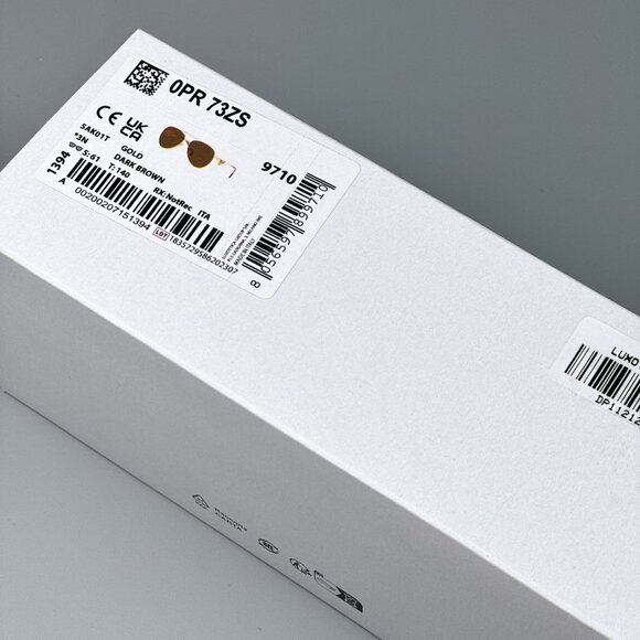 Prada PR73ZS 5AK01T BRAND NEW Sunglasses Shiny Gold Dark Brown Pilot Unisex - Picture 12 of 13